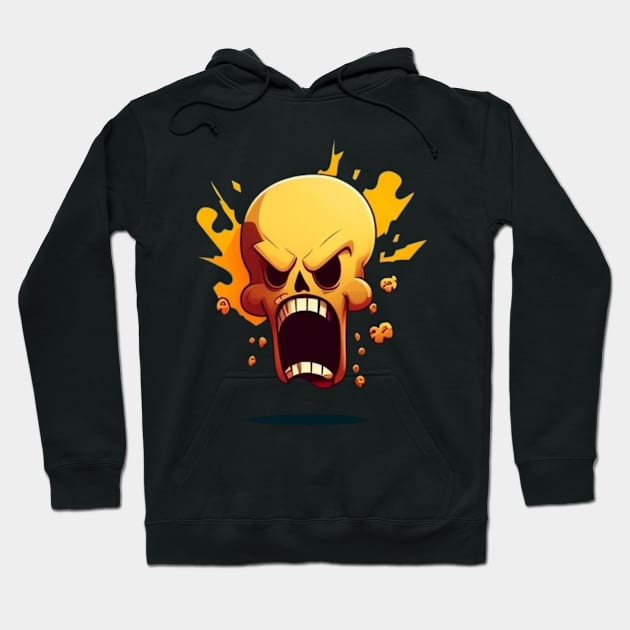 Angry skull Hoodie by Crazy skull